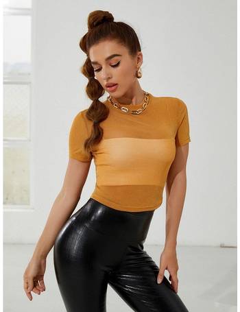 Solid High Crop Top Without Bra