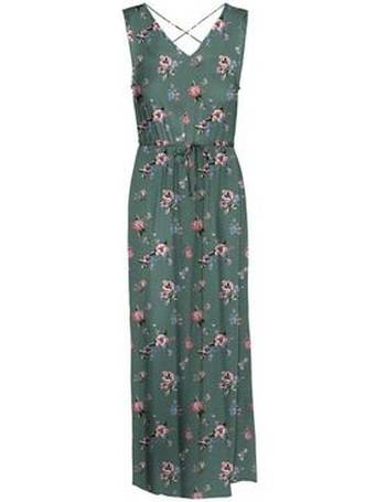 Vero Moda Aware keyhole maxi dress in green floral print