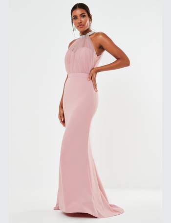 Missguided pink 2024 maxi dress