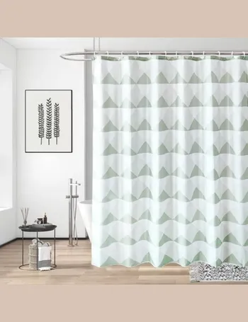 Neel Blue Shower Curtain Liner, Mould & Mildew Resistant With 12 Curtain  Hooks, 180cm x 180cm - Frosty White