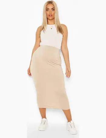 boohoo plus skirts