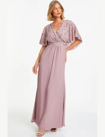 Quiz pink embellished maxi dress cheap