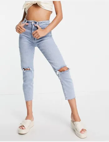 stradivarius mom jeans ecru