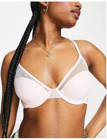 Sheer signature balconette bra, DKNY, Shop Unlined Bras & Bra Tops For  Women Online