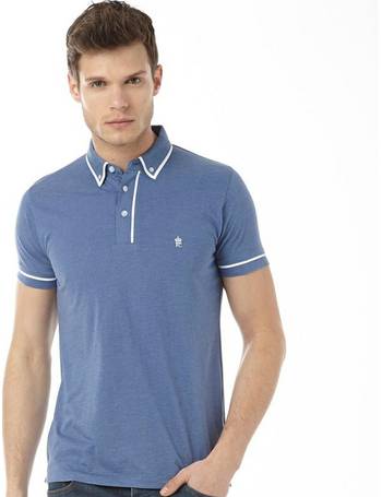 French Connection Mens Short Sleeve Solid Color Regular Fit Polo Shirt