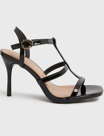New Look Patent Strappy Stiletto Heel Sandals Vegan in Black Womens Shoes Heels Sandal heels 