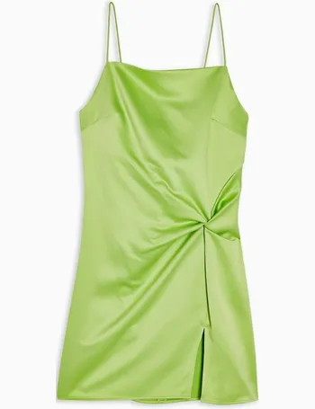 topshop green silk dress