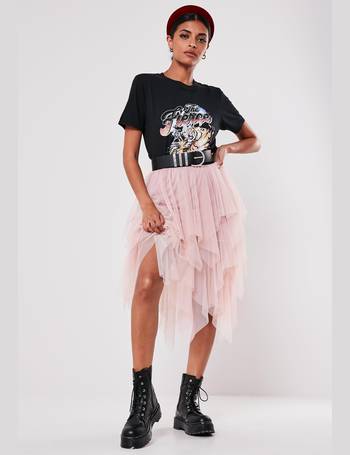 Missguided tiered 2025 tulle midi skirt