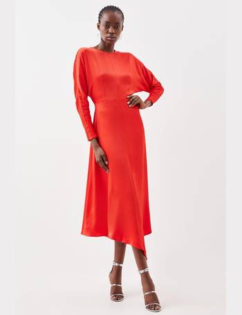 Satin Back Crepe Column Woven Midaxi Dress