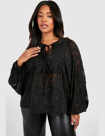 Shop boohoo Plus Size Black Tops up to 90% Off