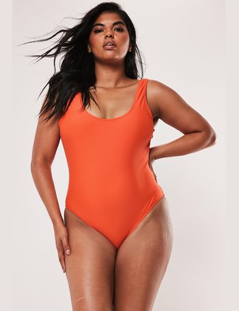 Plus Size Scoop Back High Leg Swimsuit