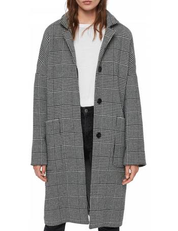 allsaints plaid coat