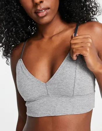 Gilly Hicks cotton rib triangle bra in grey