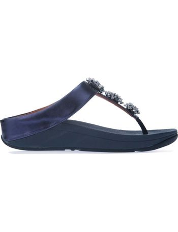 Buffalo Dallas Sigma Gamma RHO Ladies Thong-Style Flip Flop Sandals Black/Blue / 11