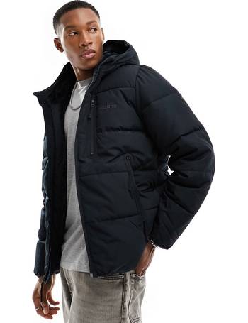 Hollister All Weather Hooded Jacket Borg Lined In Anthracite