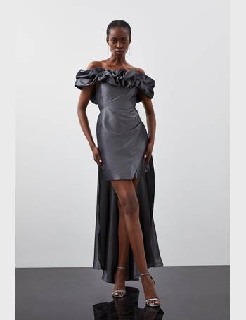 Tailored Metallic Strapless Mini Dress | Karen Millen