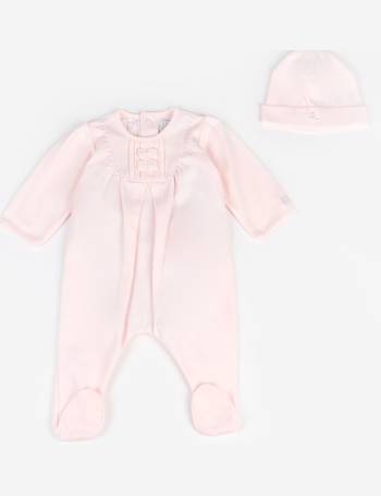 Emile et Rose Baby Eike Floral Embroidered Jersey Dress & Tights Set, Pink,  1 months
