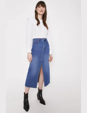 debenhams denim midi skirt