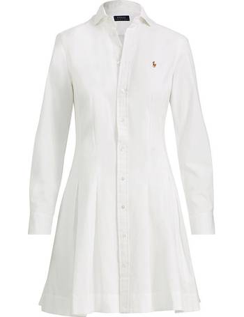 polo ralph lauren charlotte oxford cotton shirt dress white