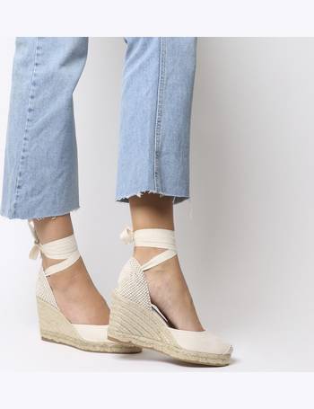 Office marmalade espadrille store wedges natural canvas