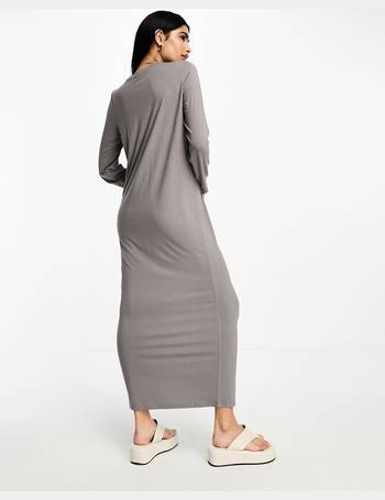 ASOS DESIGN contrast bodycon t-shirt dress chicago in grey