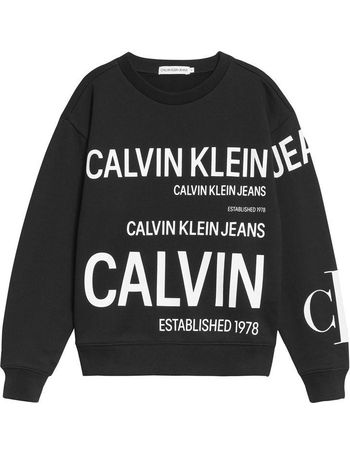 Calvin Klein Jeans, Junior Boys Monogram Crew Neck Sweatshirt, Crew  Sweaters