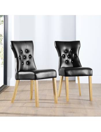 Choice Leather Dining Chairs, Carrick Ivory Leather Dining Chair Oak Leg