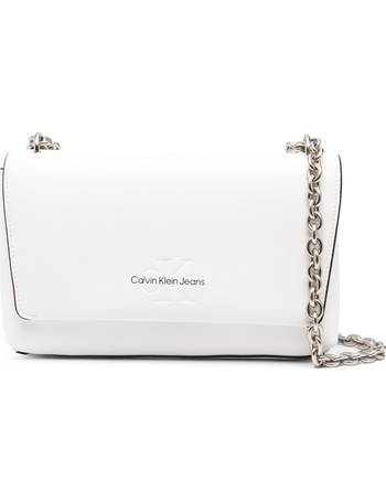 Calvin Klein Jeans reissue logo crossbody camera bag in white