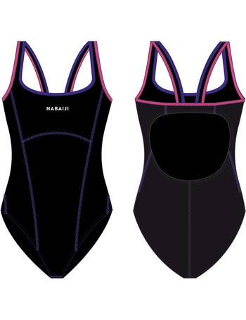 Women's 1-piece loose Aquafit swimsuit shorts Sofi Lica Black Khaki NABAIJI