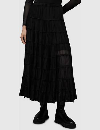 Allsaints renia outlet tulle midi skirt