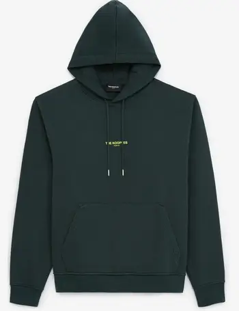 Yellow hoodie in cotton with printed logo