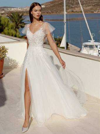 Ivory Bridal Jumpsuit Lace Ankle-Length A-Line V-Neck 3/4 Length Sleeves  Wedding Jumpsuit Free Customization - Milanoo.com