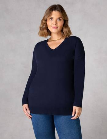 Cotton Blend Funnel Neck Longline Jumper