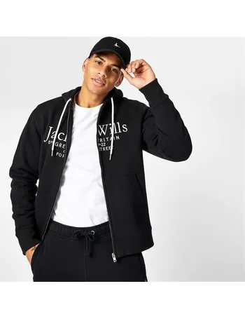 jack wills zip up moletom com capuz mens