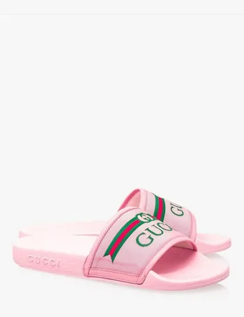 Pink gucci slides online kids