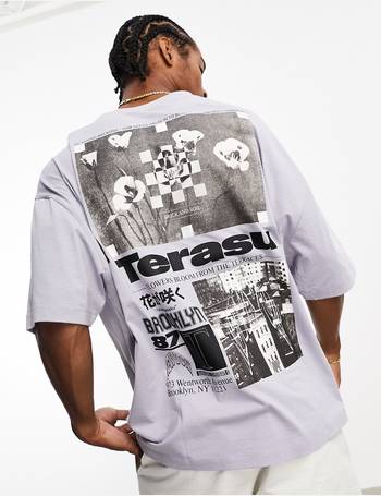 ASOS Dark Future Oversized T-Shirt with Graffiti Logo Graphic Front Print in White