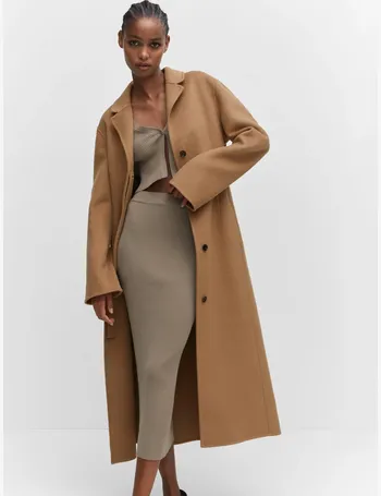 mango gauguin wool blend coat brown