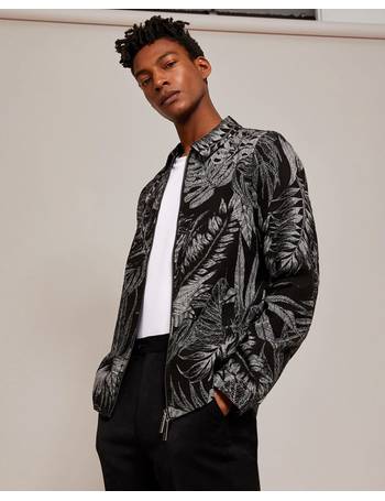 ted baker mens gorgy printed linen jacket black