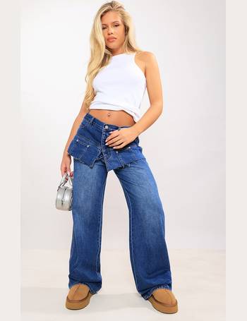 Light Blue Wash Low Rise Wide Leg Jeans