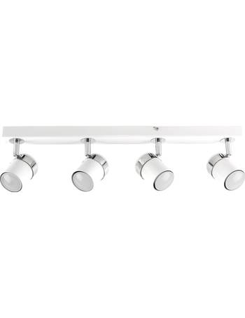Minisun Spotlights Dealdoodle - Modern 3 Way Gloss White Chrome Straight Bar Ceiling Spotlight