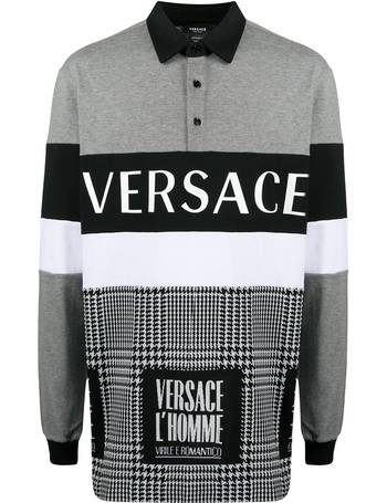 Mens versace clearance long sleeve polo