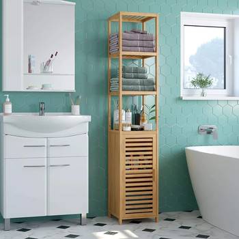 Zipcode Design Bathroom Cabinets Dealdoodle - Cellini White Gloss Tall Bathroom Cupboard Storage Unit Sb113