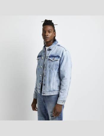 River island denim jacket hot sale mens