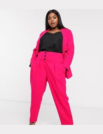 River Island Petite tailored pleated peg trousers in pink  ASOS