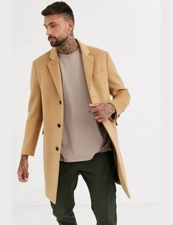 Topman hot sale overcoat camel