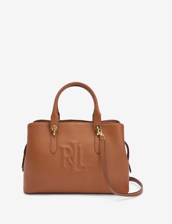 ralph lauren leather embossed hayward satchel bag