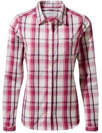 Pink Craghoppers Candelo Long Sleeve Womens Check Shirt 