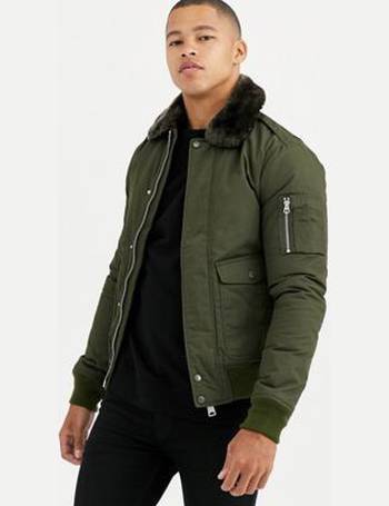 Schott nylon badge bomber jacket outlet slim fit in green