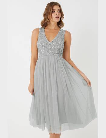 Maya v neck sleeveless midi sales dress