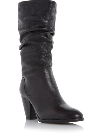 slouch calf length boots